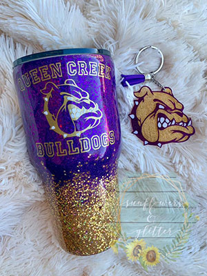 Bulldog cup and keychain